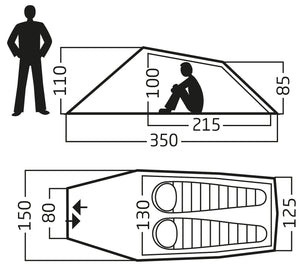 Nordisk Halland 2 LW - ultraleichtes Zwei - Personen - Tunnelzelt für Bikepacking JETZT MIETEN bei Eddy's Adventure